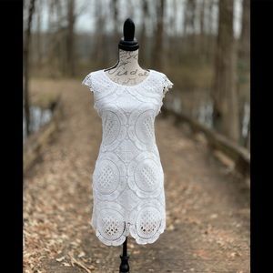 Sequin Hearts White Dress